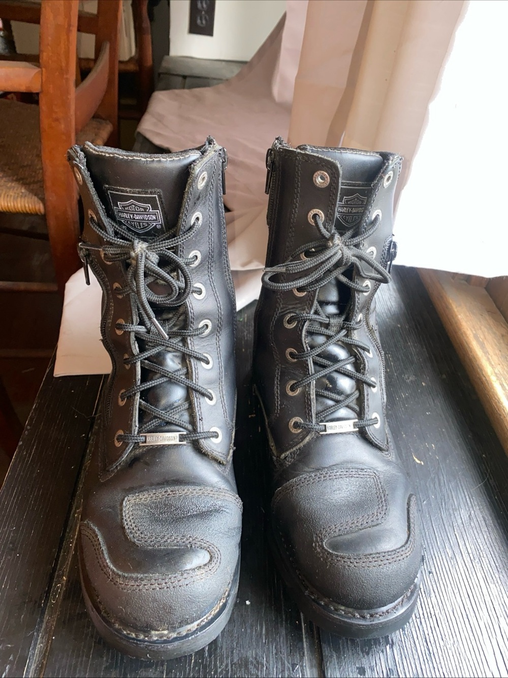 Harley-Davidson Men’s Black Lace-Up Leather Motorcycle Boots